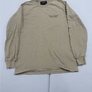 Grouse Partridge Filson Long Sleeve Crewneck Shirt in Khaki